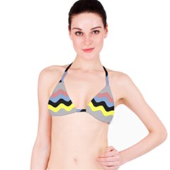 Wave Waves Chevron Sea Beach Rainbow Bikini Top by Mariart