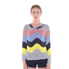 Wave Waves Chevron Sea Beach Rainbow Women s Long Sleeve Tee