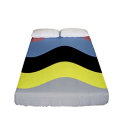 Wave Waves Chevron Sea Beach Rainbow Fitted Sheet (full/ Double Size) by Mariart