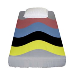 Wave Waves Chevron Sea Beach Rainbow Fitted Sheet (single Size) by Mariart