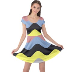 Wave Waves Chevron Sea Beach Rainbow Cap Sleeve Dresses by Mariart