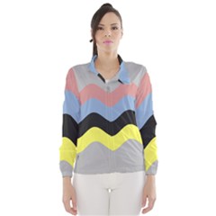 Wave Waves Chevron Sea Beach Rainbow Wind Breaker (women)