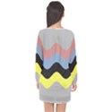 Wave Waves Chevron Sea Beach Rainbow Long Sleeve Chiffon Shift Dress  View2