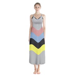 Wave Waves Chevron Sea Beach Rainbow Chiffon Maxi Dress by Mariart