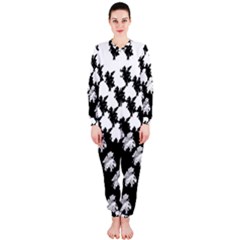 Transforming Escher Tessellations Full Page Dragon Black Animals Onepiece Jumpsuit (ladies)  by Mariart