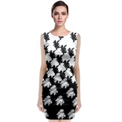 Transforming Escher Tessellations Full Page Dragon Black Animals Classic Sleeveless Midi Dress by Mariart