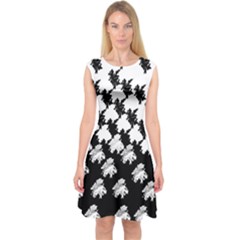 Transforming Escher Tessellations Full Page Dragon Black Animals Capsleeve Midi Dress by Mariart