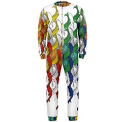 Rainbow Fish Onepiece Jumpsuit (men)  by Mariart