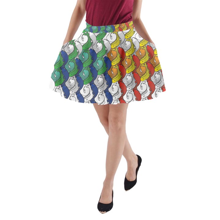 Rainbow Fish A-Line Pocket Skirt