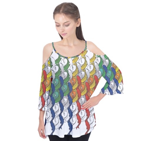 Rainbow Fish Flutter Tees by Mariart