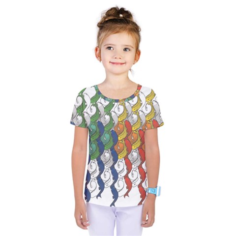 Rainbow Fish Kids  One Piece Tee by Mariart