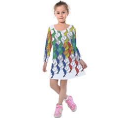 Rainbow Fish Kids  Long Sleeve Velvet Dress by Mariart