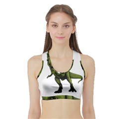 Dinosaurs T-rex Sports Bra With Border by Valentinaart