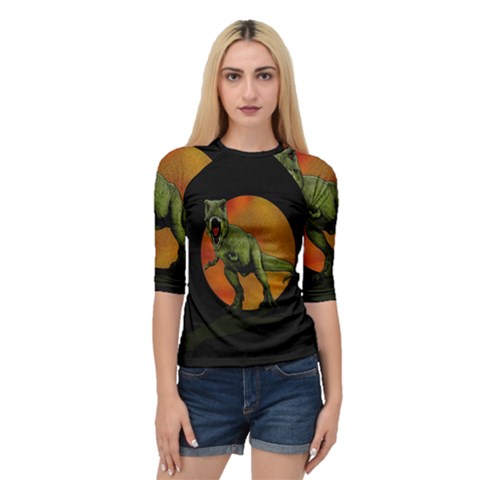 Dinosaurs T-rex Quarter Sleeve Tee by Valentinaart