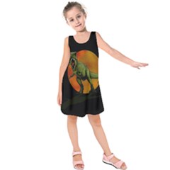 Dinosaurs T-rex Kids  Sleeveless Dress by Valentinaart