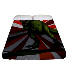 Dinosaurs T-rex Fitted Sheet (queen Size) by Valentinaart