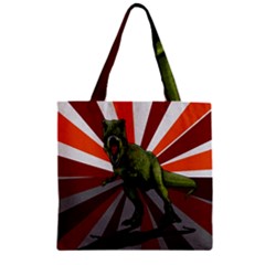 Dinosaurs T-rex Zipper Grocery Tote Bag by Valentinaart