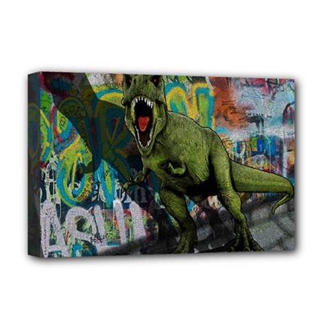 Urban T-rex Deluxe Canvas 18  X 12   by Valentinaart