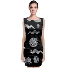 Aztecs Pattern Sleeveless Velvet Midi Dress by Valentinaart