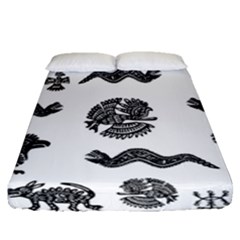 Aztecs Pattern Fitted Sheet (queen Size) by Valentinaart