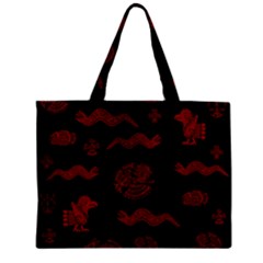 Aztecs Pattern Zipper Mini Tote Bag by Valentinaart