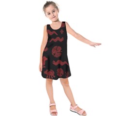 Aztecs Pattern Kids  Sleeveless Dress by Valentinaart