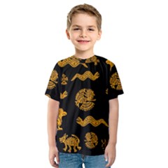 Aztecs Pattern Kids  Sport Mesh Tee