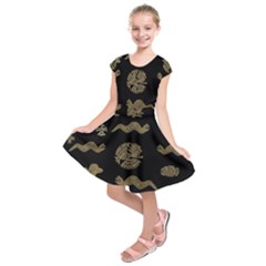 Aztecs Pattern Kids  Short Sleeve Dress by Valentinaart