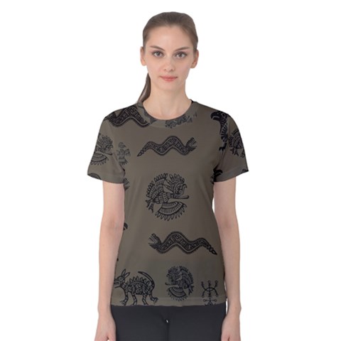 Aztecs Pattern Women s Cotton Tee by Valentinaart