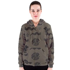 Aztecs Pattern Women s Zipper Hoodie by Valentinaart