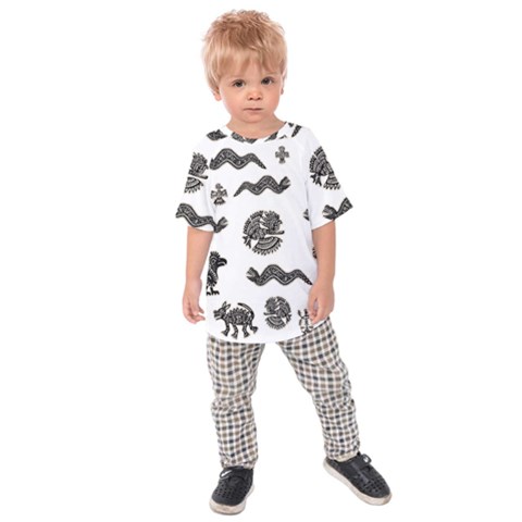 Aztecs Pattern Kids  Raglan Tee by Valentinaart