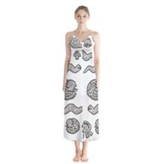 Aztecs Pattern Chiffon Maxi Dress