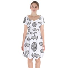 Aztecs Pattern Short Sleeve Bardot Dress by Valentinaart