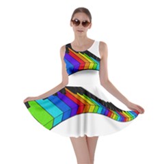 Rainbow Piano  Skater Dress by Valentinaart