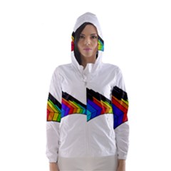 Rainbow Piano  Hooded Wind Breaker (women) by Valentinaart