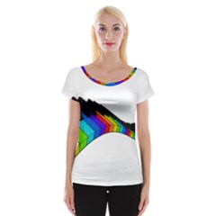 Rainbow Piano  Women s Cap Sleeve Top by Valentinaart