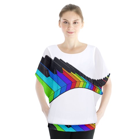 Rainbow Piano  Blouse by Valentinaart