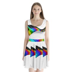 Rainbow Piano  Split Back Mini Dress  by Valentinaart