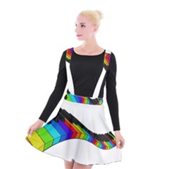 Rainbow Piano  Suspender Skater Skirt by Valentinaart