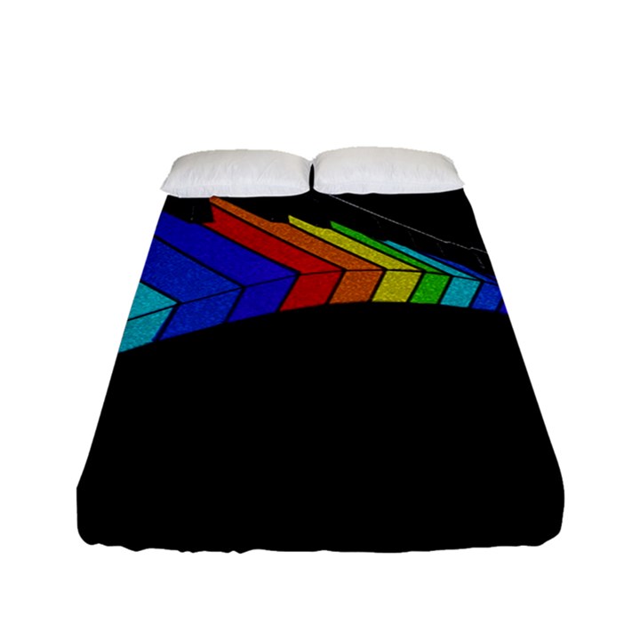 Rainbow piano  Fitted Sheet (Full/ Double Size)