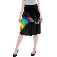 Rainbow Piano  Midi Beach Skirt by Valentinaart