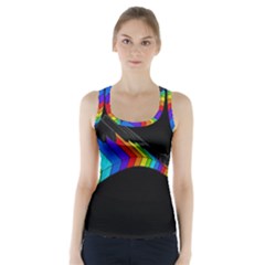 Rainbow Piano  Racer Back Sports Top by Valentinaart