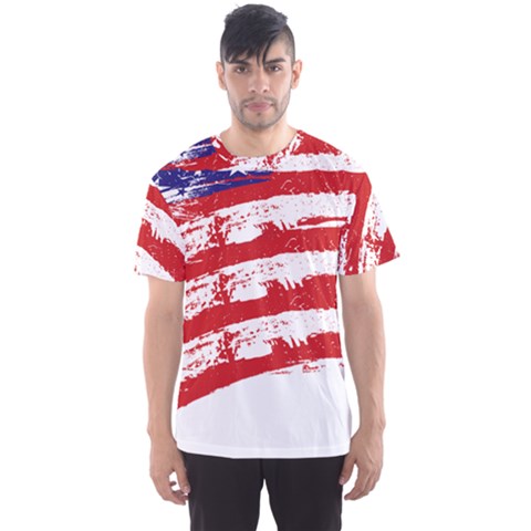 American Flag Men s Sport Mesh Tee by Valentinaart