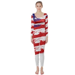 American Flag Long Sleeve Catsuit by Valentinaart