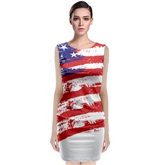 American Flag Classic Sleeveless Midi Dress by Valentinaart