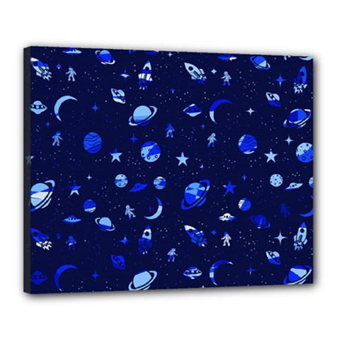 Space Pattern Canvas 20  X 16  by ValentinaDesign