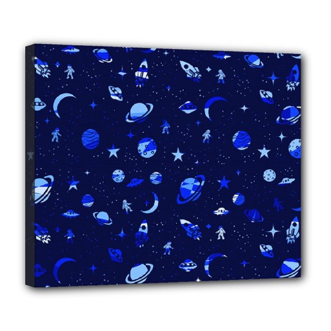 Space Pattern Deluxe Canvas 24  X 20   by ValentinaDesign