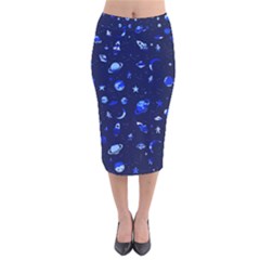 Space Pattern Velvet Midi Pencil Skirt by ValentinaDesign