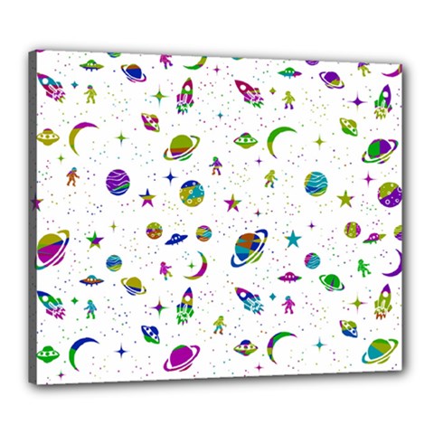 Space Pattern Canvas 24  X 20  by ValentinaDesign