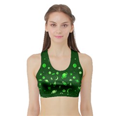 Space Pattern Sports Bra With Border by ValentinaDesign